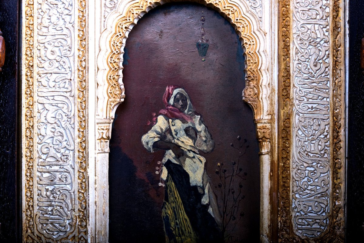 Panneau mural extraordinaire de Carlo Bugatti, Milan vers 1900-photo-2
