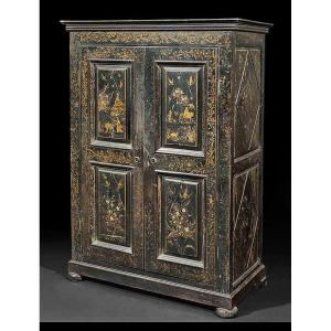 Small Chinese Lacquer Cabinet, Southern France, Early 19th Century