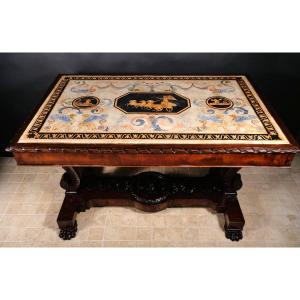Large Coffee Table With A Scagliola Top, Rome Or Naples, Circa 1840