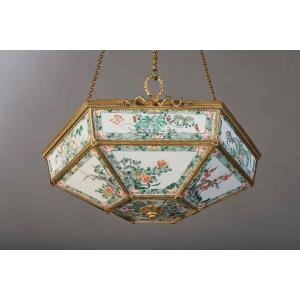 Rare Chinese Porcelain Lamp With Bronze Mounting, Charles X, Paris, Early 19th Century