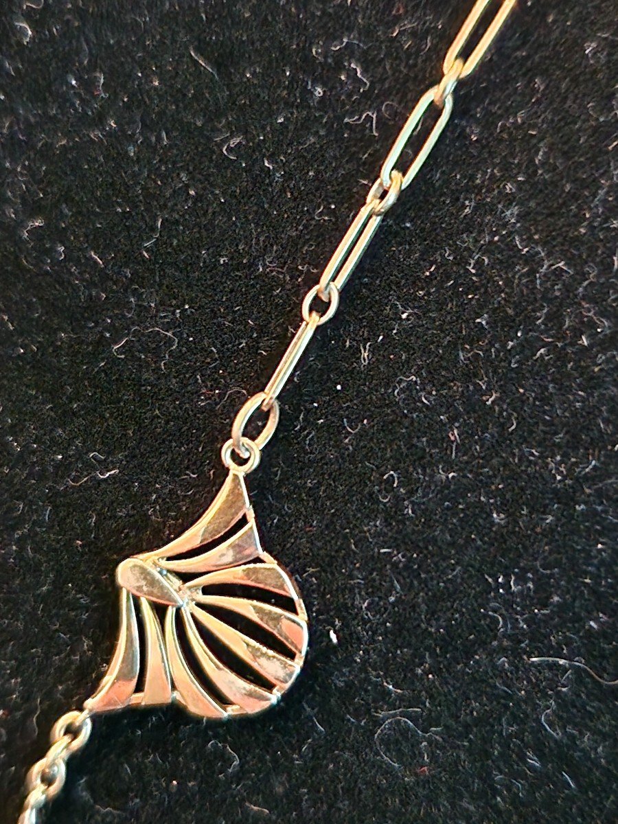 Old Art Deco Drapery Necklace Circa 1920-photo-3