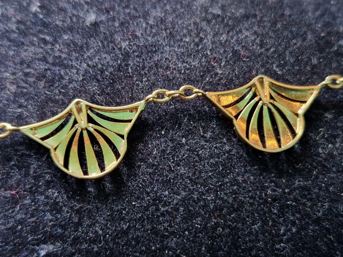 Old Art Deco Drapery Necklace Circa 1920-photo-2