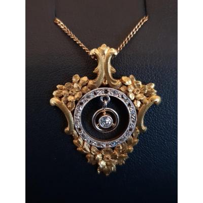 Pendentif Ancien Vers 1900, Or Et Diamants 