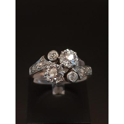 Bague Toi Et Moi Ancienne Vers 1900 Or, Diamants