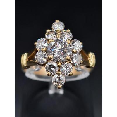Bague Marquise Contemporain Or Et Diamants 