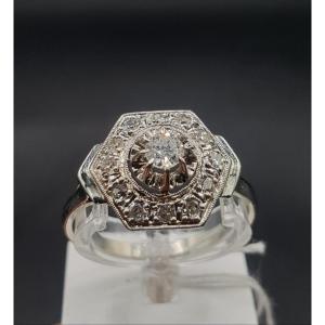 Art Deco Ring Circa 1920 Gold Platinum Diamonds