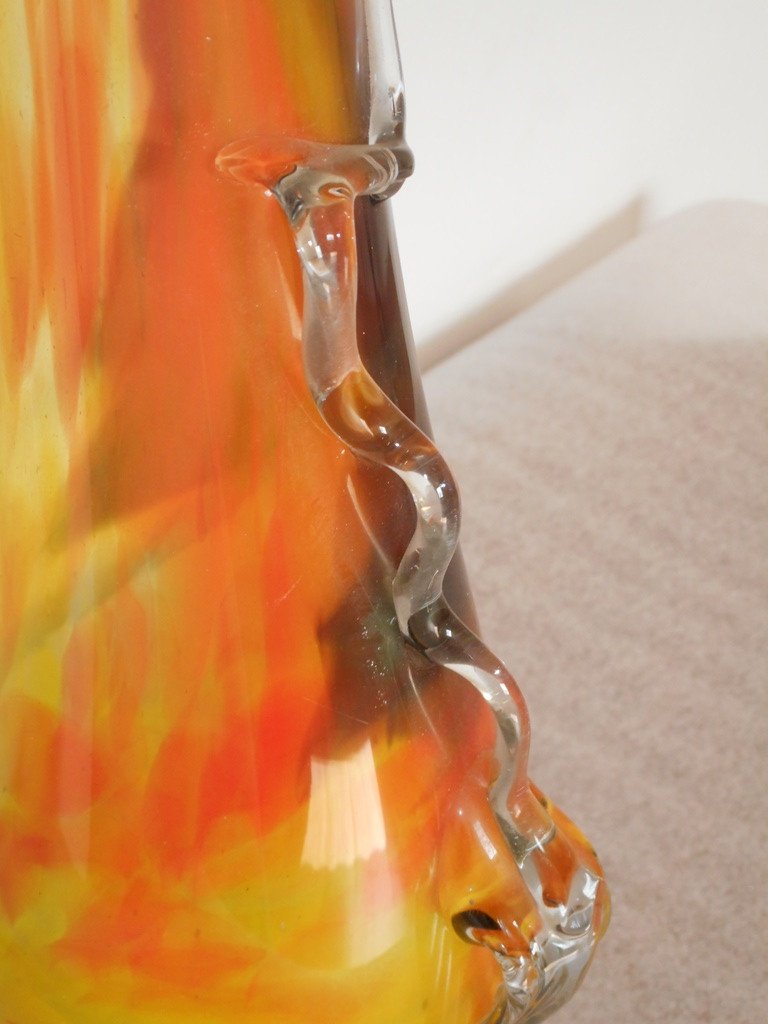 Grand Vase En Verre Coloré-photo-3