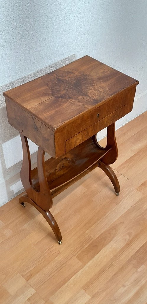 Small Work Table In Solid Walnut.-photo-3