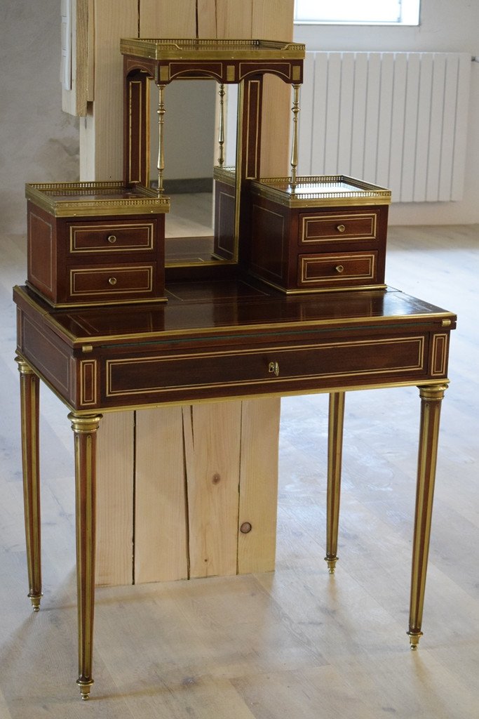 Bonheur Du Jour Louis XVI In Mahogany-photo-2