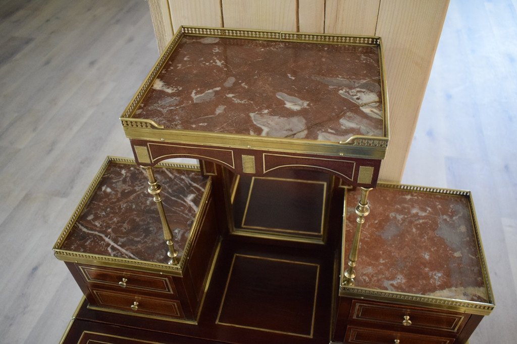 Bonheur Du Jour Louis XVI In Mahogany-photo-4