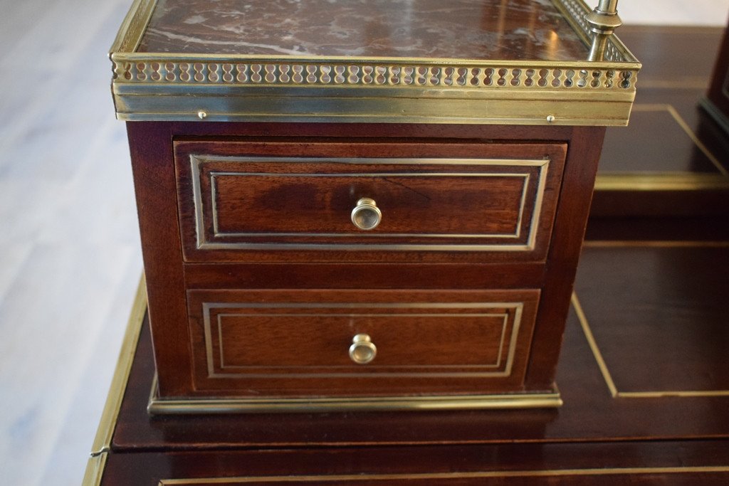 Bonheur Du Jour Louis XVI In Mahogany-photo-3