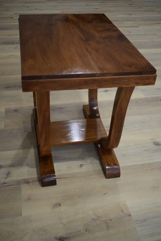 Petit Table Art Déco En Hêtre-photo-7