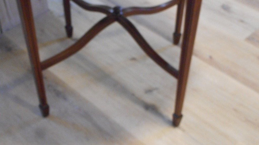 Small Louis XVI Mahogany Pedestal Table-photo-1