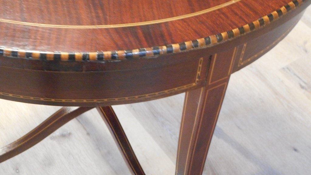 Small Louis XVI Mahogany Pedestal Table-photo-7