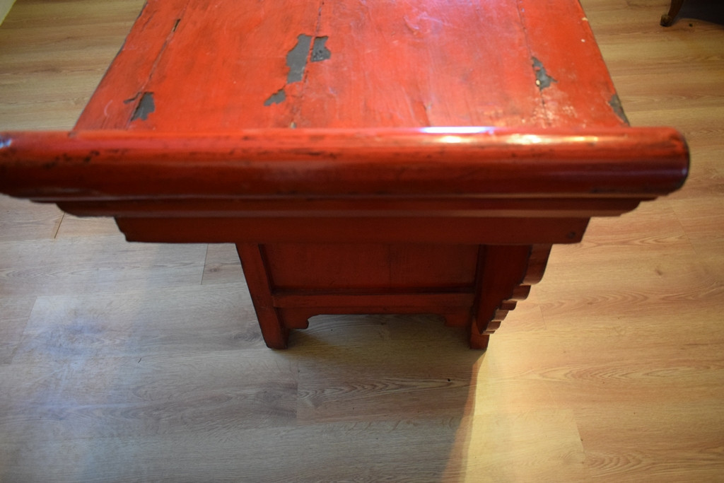 Chinese Pagoda-shaped Sideboard In Red Lacquer, From The Early 20th Century.-photo-7