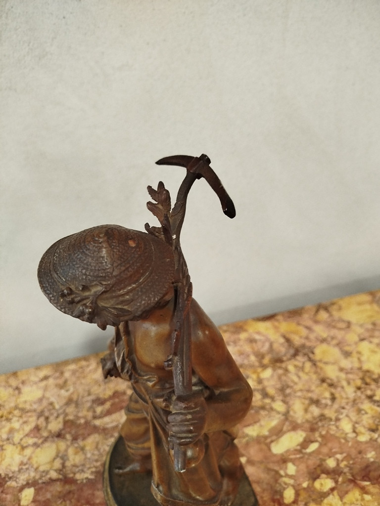 Spelter Statue Of A Man And Child-photo-1