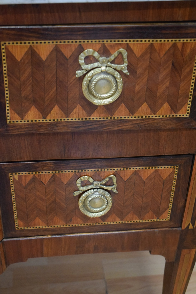 Louis XVI Chest Of Drawers In Marquetry With Geometric Decoration-photo-3