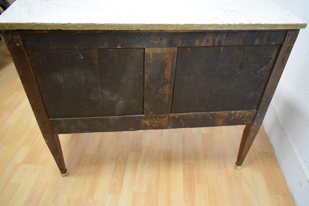 Louis XVI Chest Of Drawers In Marquetry With Geometric Decoration-photo-7