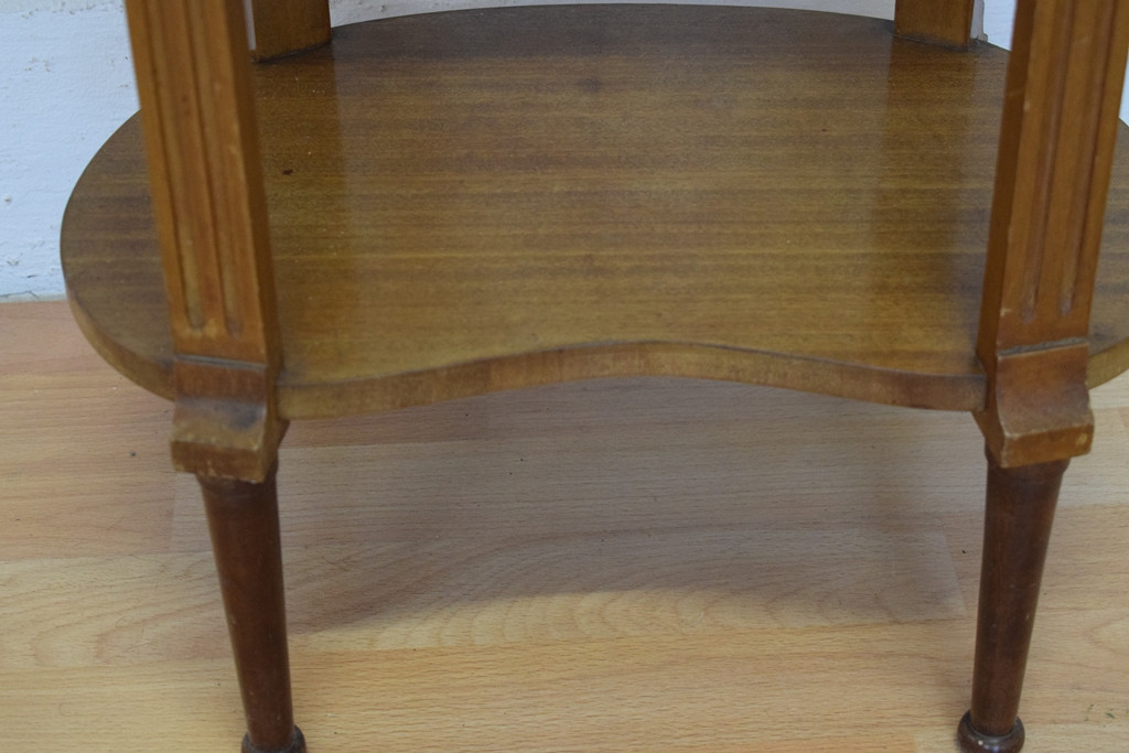 Small Louis XVI Kidney-shaped Mahogany Pedestal Table-photo-1