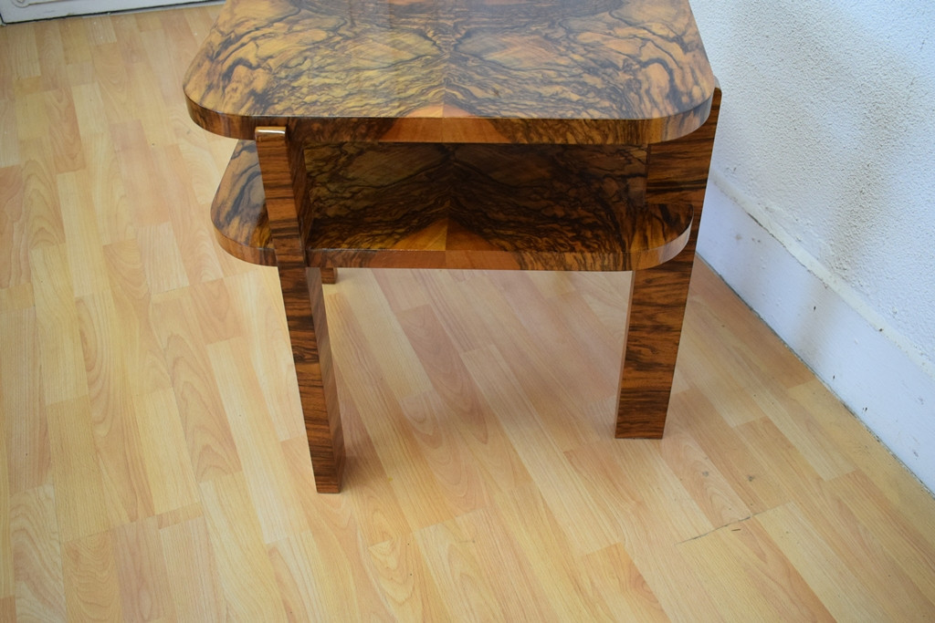 Art Deco Square Walnut Coffee Table-photo-3