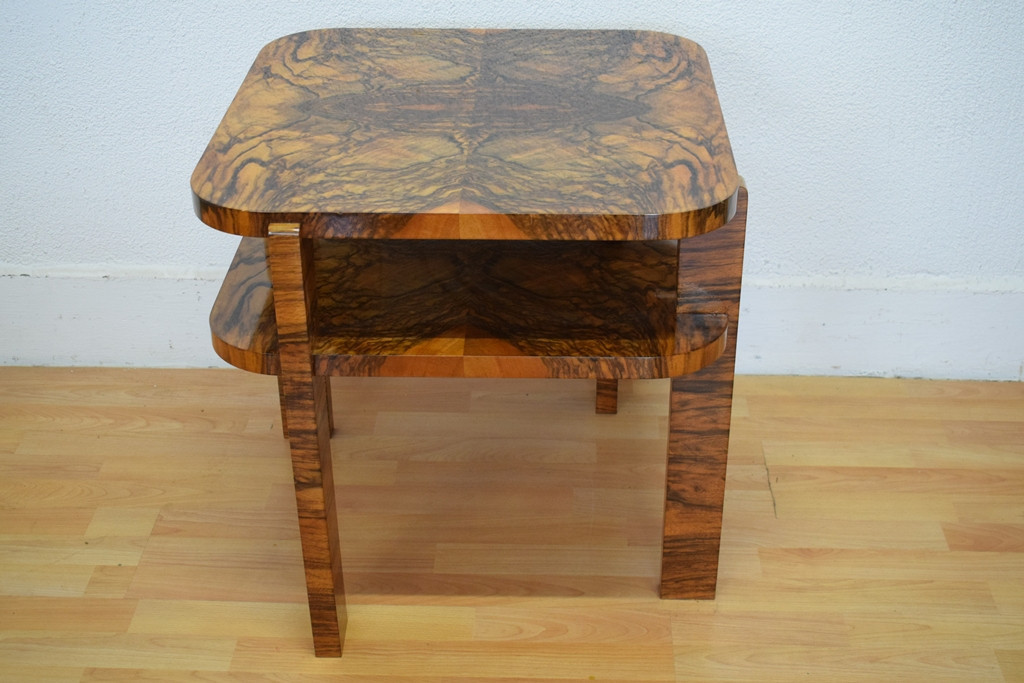 Art Deco Square Walnut Coffee Table