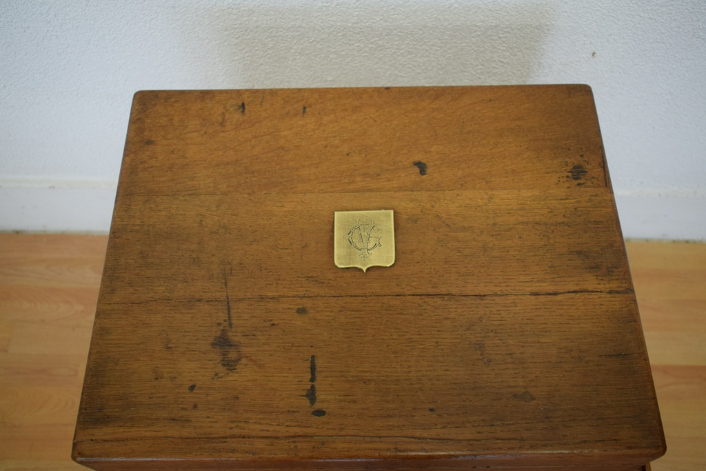 Oak Chest With Silver-plated Metal Cutlery Of 197 Pieces-photo-4