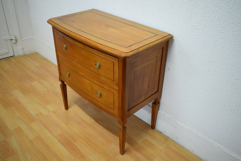 Small Louis XVI Cherrywood Chest Of Drawers With 2 Drawers-photo-2