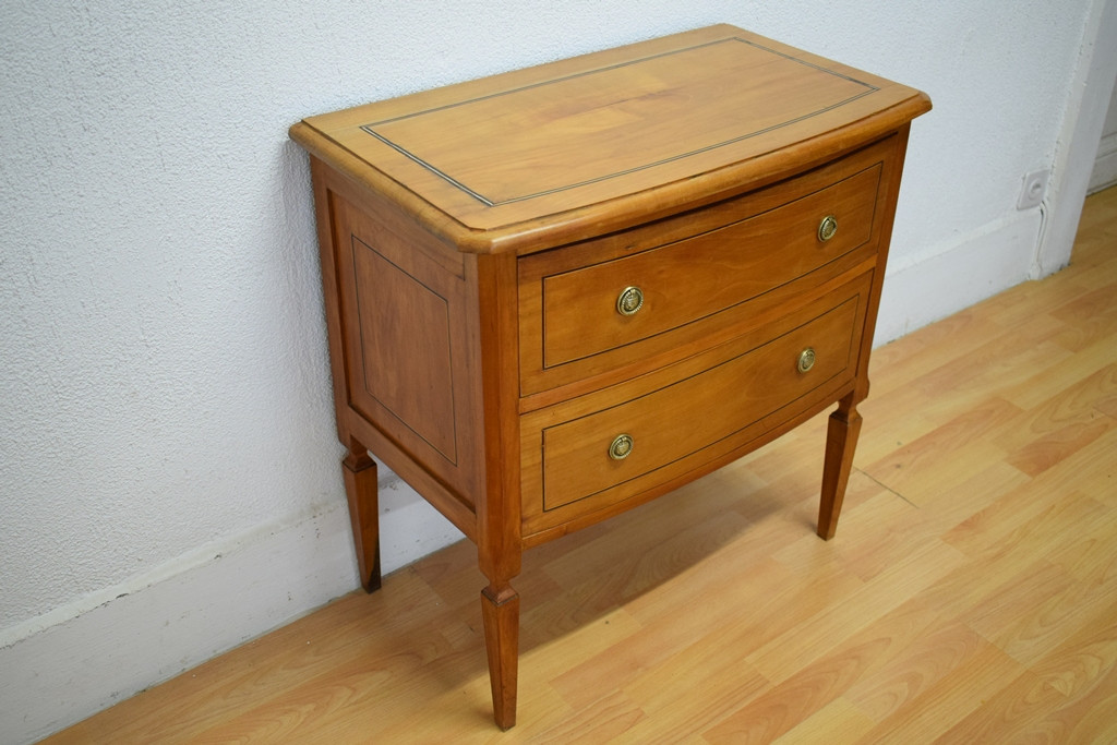 Small Louis XVI Cherrywood Chest Of Drawers With 2 Drawers-photo-3