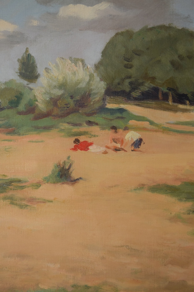 Tableau de Gaston Vaudou " Bord de la Loire "-photo-3