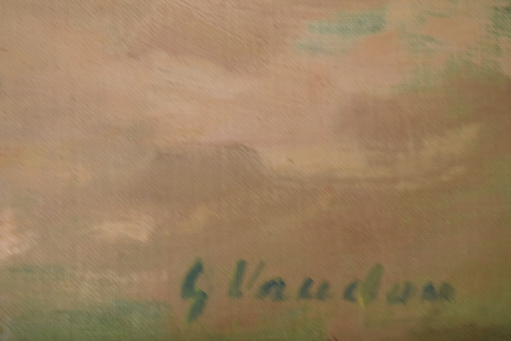 Tableau de Gaston Vaudou " Bord de la Loire "-photo-2