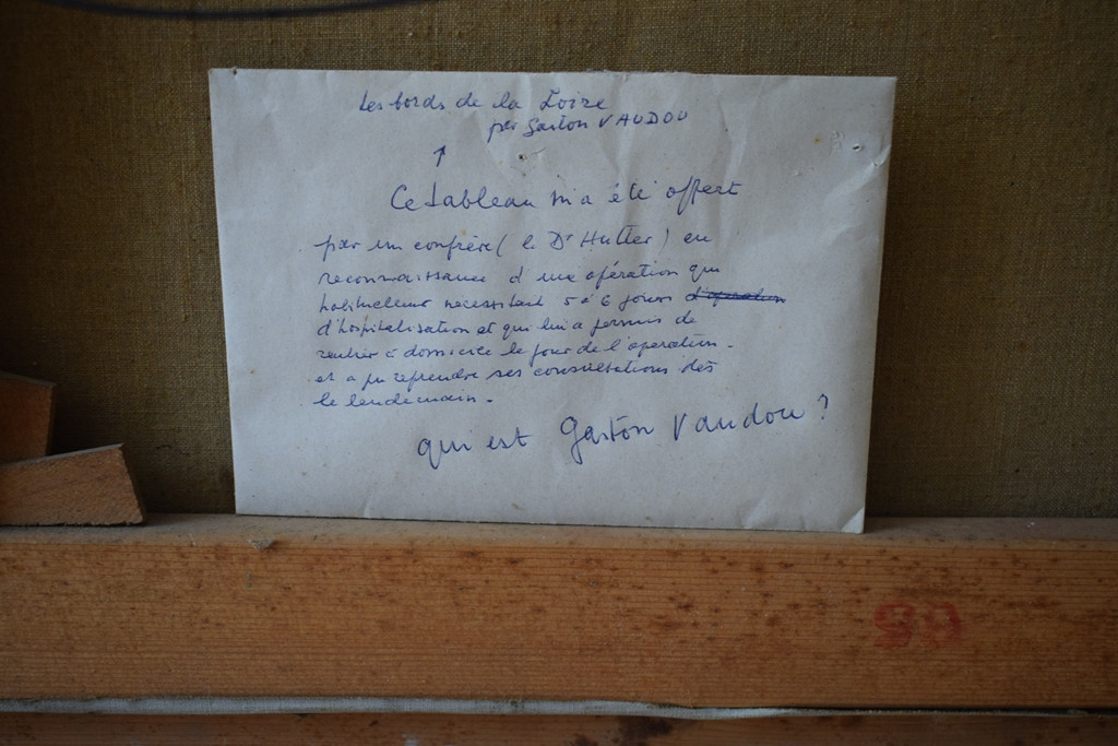 Tableau de Gaston Vaudou " Bord de la Loire "-photo-4