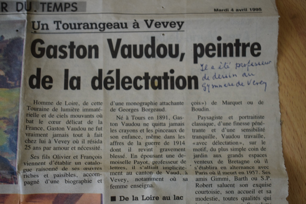Tableau de Gaston Vaudou " Bord de la Loire "-photo-6