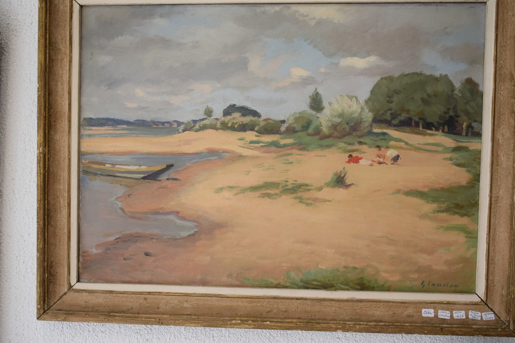 Tableau de Gaston Vaudou " Bord de la Loire "