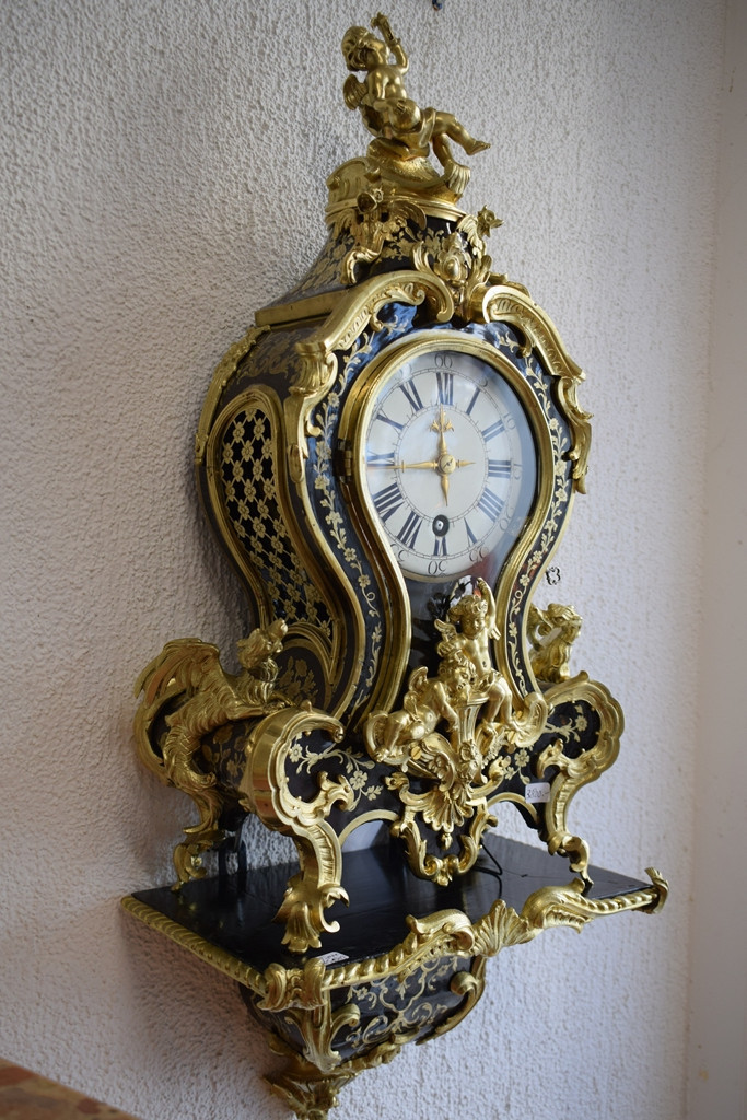 Louis XV Cartel With Its Lamp Base By Etienne Le Noir-photo-2