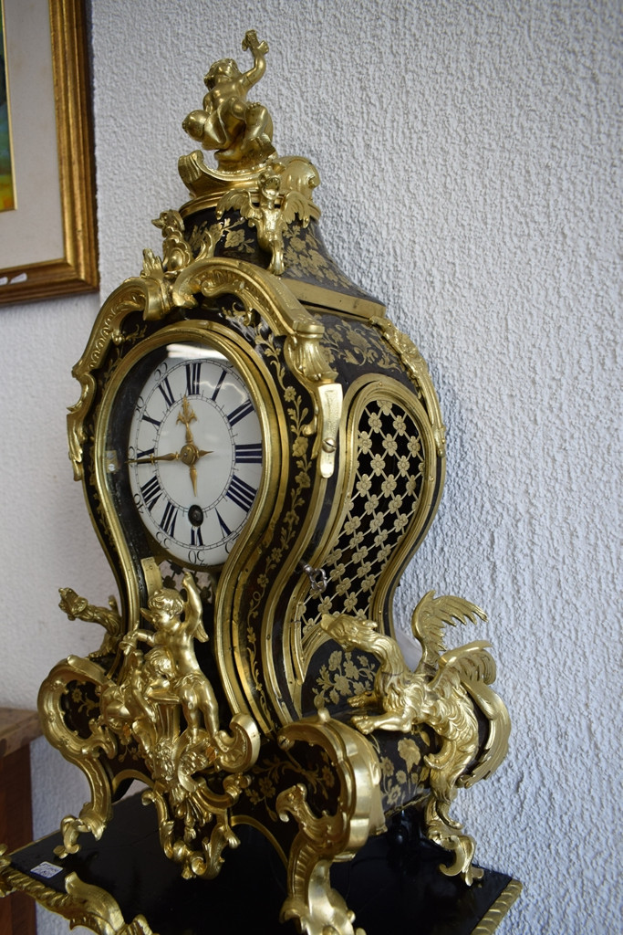 Louis XV Cartel With Its Lamp Base By Etienne Le Noir-photo-3