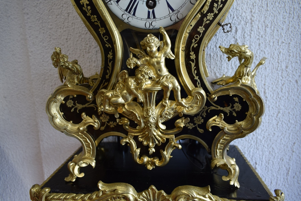 Louis XV Cartel With Its Lamp Base By Etienne Le Noir-photo-4