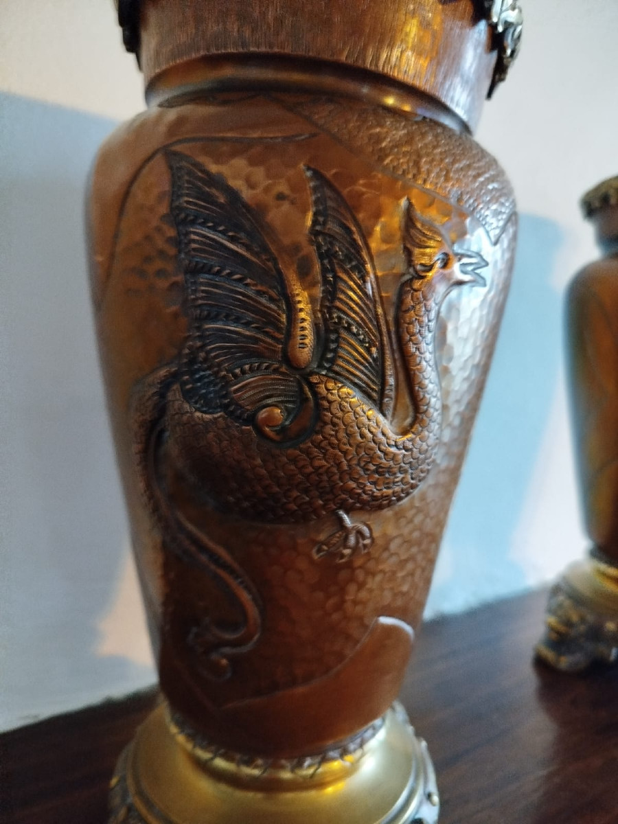 Pair Of Japanese Meiji Edo Vases-photo-4