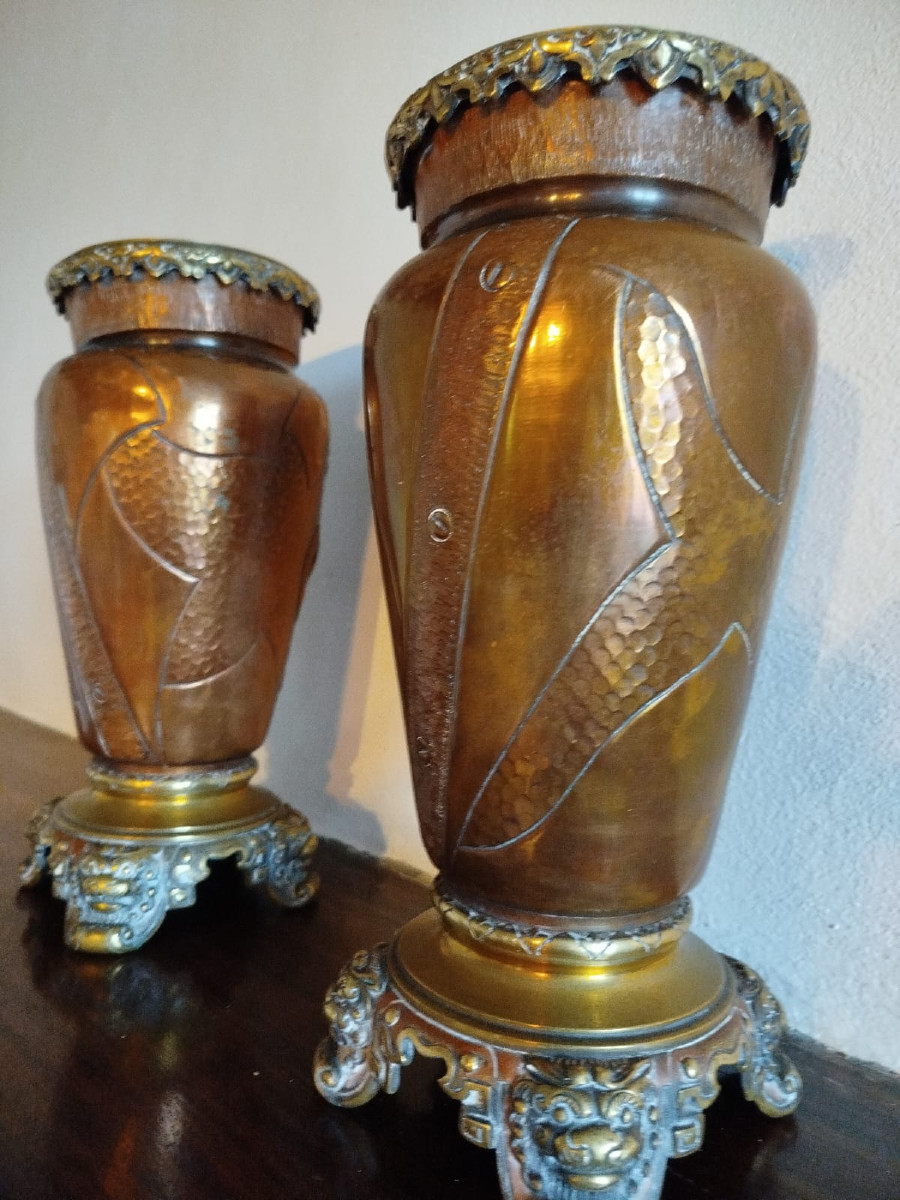Pair Of Japanese Meiji Edo Vases-photo-7