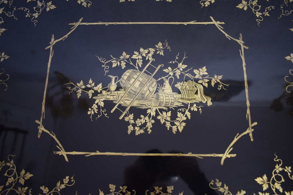 Table à volets Napoléon III à décor de feuilles de vignes-photo-1