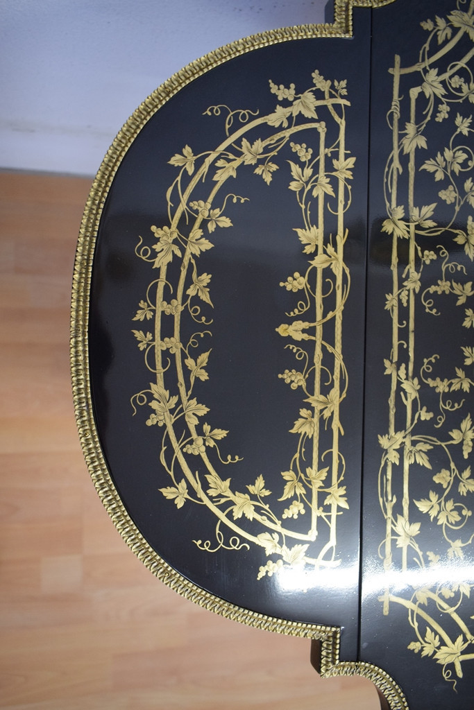 Table à volets Napoléon III à décor de feuilles de vignes-photo-3