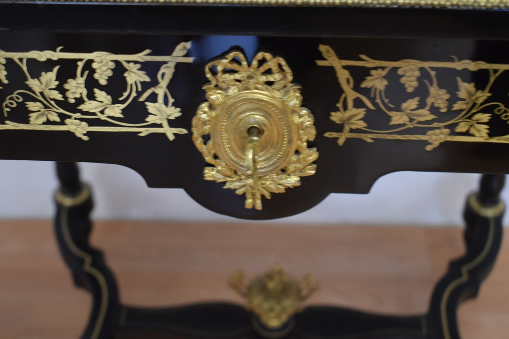 Table à volets Napoléon III à décor de feuilles de vignes-photo-4