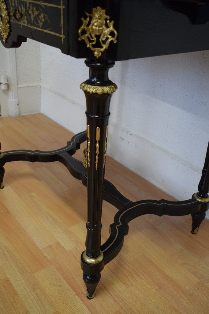 Table à volets Napoléon III à décor de feuilles de vignes-photo-6