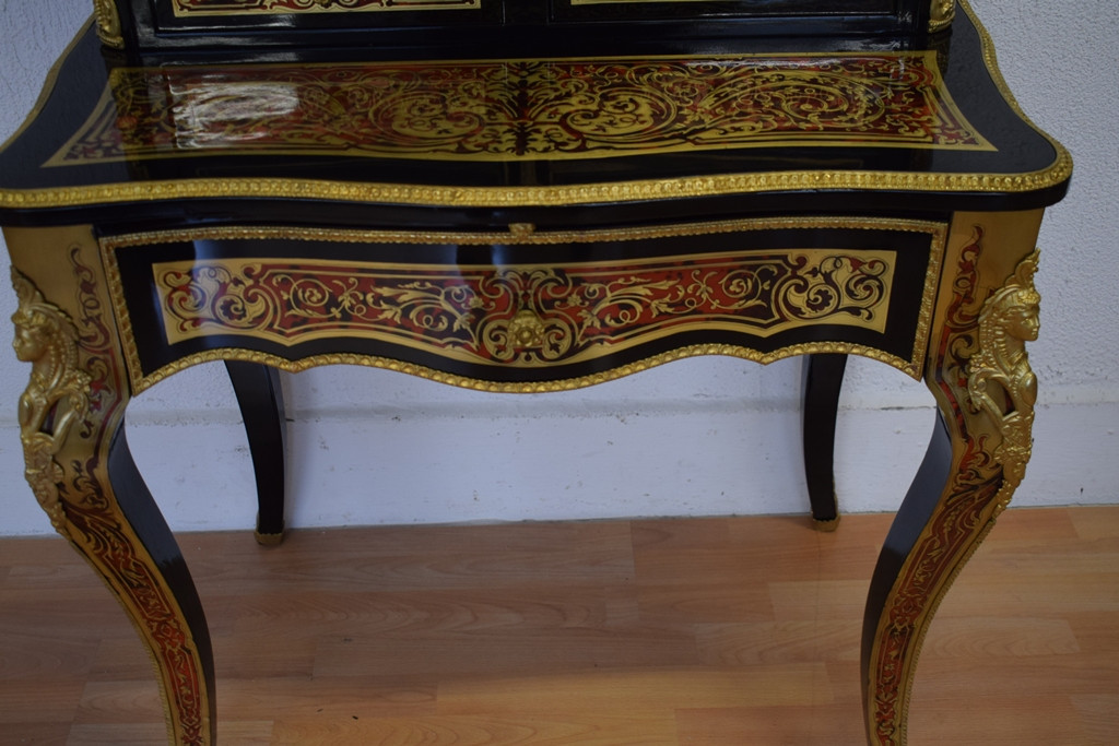 Bonheur du jour en marqueterie Boulle Napoléon III-photo-1