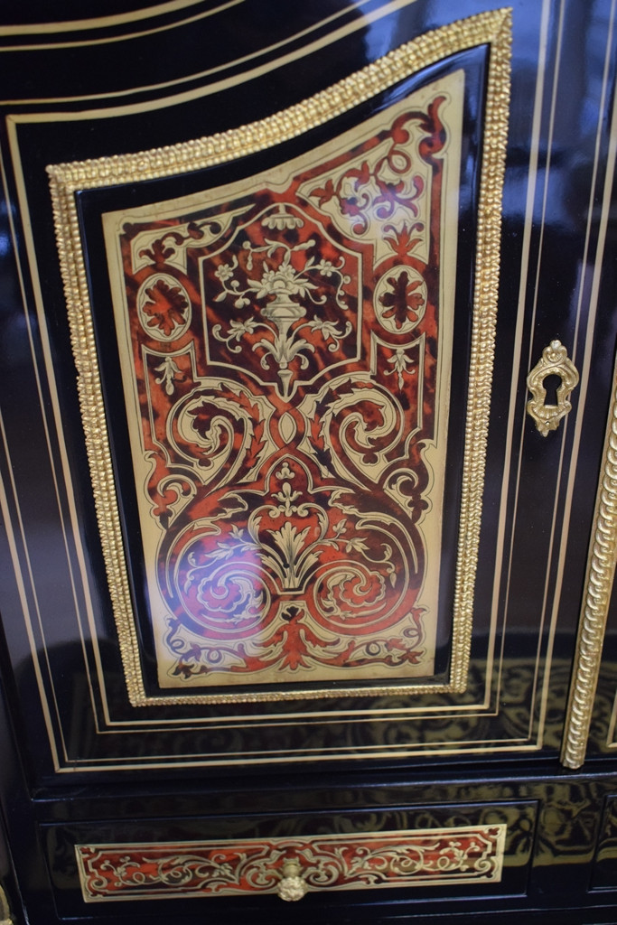 Bonheur du jour en marqueterie Boulle Napoléon III-photo-2