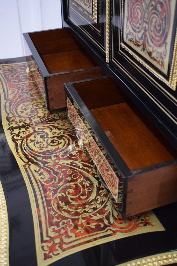Bonheur du jour en marqueterie Boulle Napoléon III-photo-5