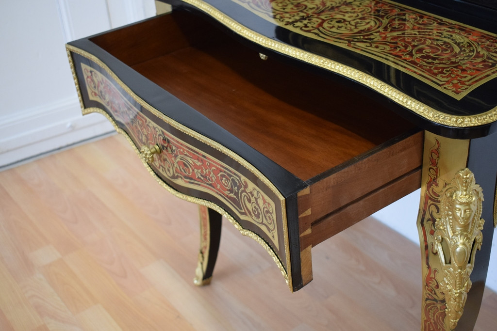 Bonheur du jour en marqueterie Boulle Napoléon III-photo-7