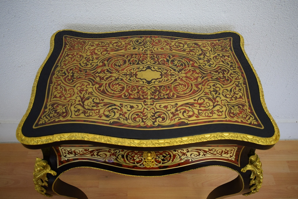 Travailleuse Napoléon III avec marqueterie Boulle-photo-2