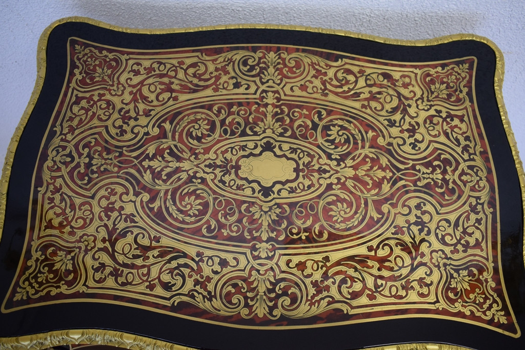 Travailleuse Napoléon III avec marqueterie Boulle-photo-3