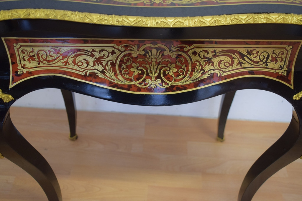 Travailleuse Napoléon III avec marqueterie Boulle-photo-4