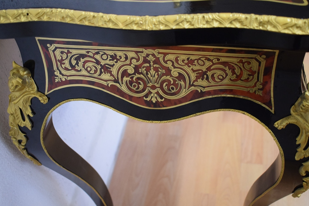 Travailleuse Napoléon III avec marqueterie Boulle-photo-1